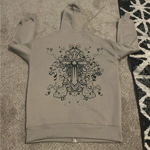 DC Gray Performance Jacket with Cross Design